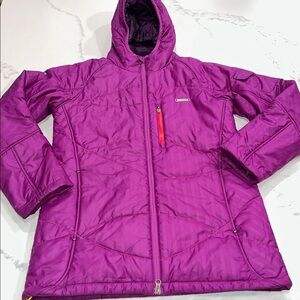 UNDER ARMOUR Sz M~LONG PUFFER WARM WINTER COAT~GRAPE PURPLE COLOR JACKET~HOODIE
